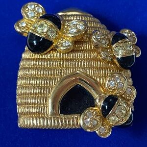 Vintage Swarovski Bee Hive Brooch